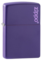 Zippo Regular Purple Matte Logo Windproof Lighter | 237ZL