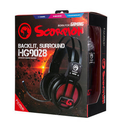 MARVO Headset HG9028 BACKLIT, STEREO GAMING HEADSET Compatibility: PC, consoles (PS4, Xbox One)