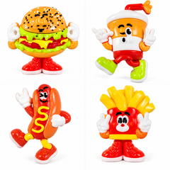 4 Assorted Designs Small Food Character Squishy Toy Set | AL1093