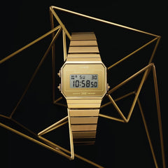 Casio Vintage Digital Unisex Watch Gold-Plated Case, Gold-Plated Dial , Gold-Plated Stainless Steel Band | A700WEVG-9ADF