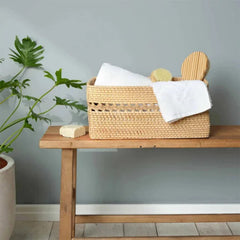 Karaca Home Wave Rattan Rectangular Basket 39cm | 300.21.02.0113