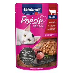Vitakraft Poésie Délice Adult Wet Cat Food with Beef in Gravy 85g | P-CT-85G-B