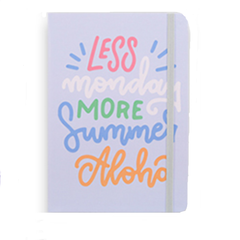 Notebook - Less Monday More Summer - 10.5x7.5cm - Light Blue | D330