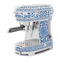 Smeg Manual Espresso Coffee Machine Dolce and Gabbana Blu Mediterraneo | ECF02DGBEU