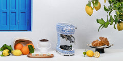 Smeg Manual Espresso Coffee Machine Dolce and Gabbana Blu Mediterraneo | ECF02DGBEU