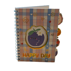 Notebook - Happy Day Fruits - 21x16.5cm - Blue | D338