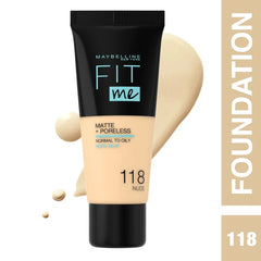 Maybelline New York Fit Me Matte + Poreless Liquid Foundation for Normal to Oily Skin
