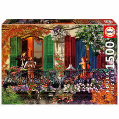 Educa 20257 - Balcony Musicians & Flowered Façade 1500-Piece Jigsaw Puzzle | 20257