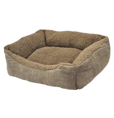 Nobby Comfort Bed Square Classic "Teddy" - Taupe | NO51709