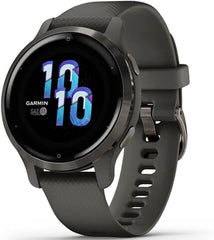 Garmin Venu 2S Fitness Smartwatch, Slate Bezel with Graphite Silicone Band