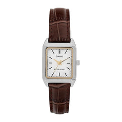 Casio Women 3H Watch - Silver / White / Brown | LTP-V007L-7E2UDF