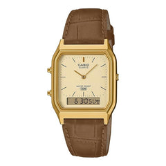 Casio Vintage Analog-Digital Unisex Watch - Brown / Gold Plated | AQ-230EGL-9ADF