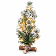 Snowy Christmas Tree with 20 LED Lights