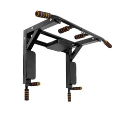 2-in-1 Wall Mount Pull Up Bar & Dip Station - Multi-Grip Chin-Up Bar