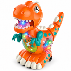 Walking Dinosaur Toy with Music & Light - Orange | ZR158