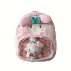 Pink Bunny Plush Backpack Pretend Makeup Set | ALHZB-4-Pink