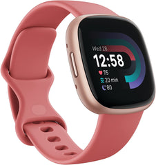 Fitbit Versa 4 Fitness Smartwatch - Pink Sand/Copper Rose Aluminum | FB523
