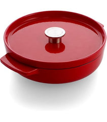KitchenAid 26cm 2.77L Cast Iron Saucepan with Lid & Non-Stick Coating - Empire Red | CC009009-001