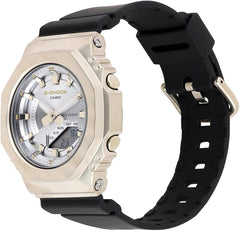 Casio G-SHOCK Metal-Covered Women Analog-Digital Watch - Silver & Light Gold | GM-S2100BC-1ADR