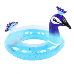 Peacock Inflatable Swim Ring with Glitter - Turquoise | AL1546-10