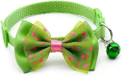 Pet Collar With Bow Green & Pink | PT-COL-GR