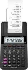 Casio HR-8RC-BK 12-Digit Mini Printing Calculator Black | HR-8RC-BK-DC