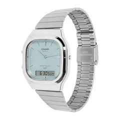 Casio Unisex Vintage Analog-Digital Watch - Green / Silver | AQ-240E-2ADF
