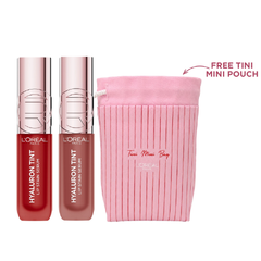 L’Oréal Paris Hyaluron Tint Lip Stain Serum Duo Bundle + Free Pouch