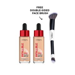 L'Oréal Paris Infaillible 24H Tinted Serum Duo Bundle + Free Brush
