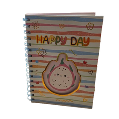 Notebook - Happy Day Fruits - 21x16.5cm - Light Pink | D338