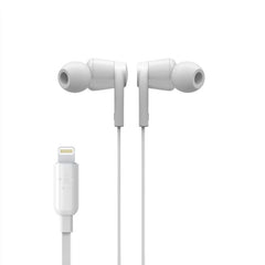 Belkin RockStar Wired Earbuds - Lightning Connector - White | G3H0001btWHT