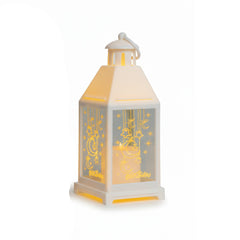 Ramadan Hanging Star & Moon LED Lantern with Glass Panels – White | 7082-32W