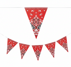 Ramadan Red Islamic Pattern Pennant Banner Decoration | 7102-17