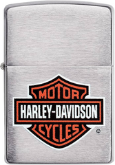 Zippo Harley-Davidson Classic Logo Windproof Lighter - Brushed Chrome | 200HD.H252