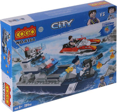 COGO Police Patrol Ship 285-Piece Building Set | 4164