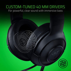 Razer Kraken X Lite Ultralight Gaming Headset: 7.1 Surround Sound - Lightweight Aluminum Frame - Bendable Cardioid Microphone - for PC, PS4, PS5, Switch, Xbox One, Xbox Series X & S, Mobile - Black | RZ04-02950100-R381