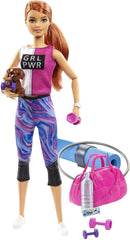 Barbie Fitness Doll with Red Hair, Puppy & 9 Accessories | GJG57