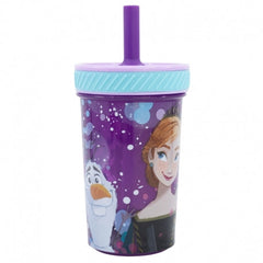 Disney Stor Drop Safe Silicone Straw PP Tumbler 370ml Frozen Violet | 74287