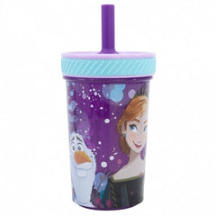 Disney Stor Drop Safe Silicone Straw PP Tumbler 370ml Frozen Violet | 74287