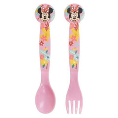 Disney Stor 2 Pcs PP Cutlery Set in Polybag Minnie Mouse Spring Look | 74417
