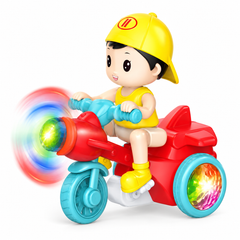 HK Stunt Tricycle Toy with Music Light & Rotating Propeller - Red | 669B