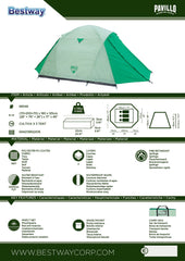 Bestway Pavillo Cultiva X3 3-Person Dome Tent | 68046