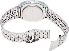 Casio Digital Unisex Watch Silver Case, Black Dial, Silver Stainless Steel Band | A159WA-N1DF