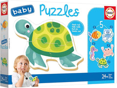 Educa 19951 - Baby Puzzles Sea Animals (5 Real-Size Puzzles) | 19951