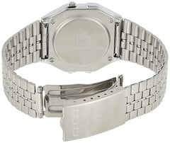 Casio Digital Unisex Watch Silver Case, Black Dial, Silver Stainless Steel Band | A159W-N1DF
