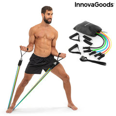 InnovaGoods Set Of Resistance Bands With Accessories And Exercise Guide Rebainer (Pack Of 5) | V0103182