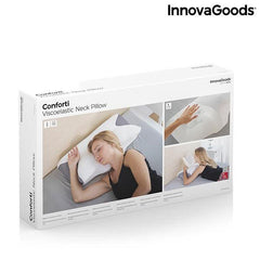 InnovaGoods Conforti V0103201 — Viscoelastic Neck Pillow with Ergonomic Contours | Memory Foam Cervical Pillow