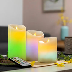 InnovaGoods Multicolour Flame-Effect Led Candles With Remote Control Lendles 3 Units | V0103781
