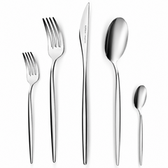 Karaca Lizbon 60-Piece 18/10 Stainless Steel Cutlery Set for 12 People - Platinum | 153.03.07.9686