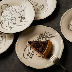 Karaca Face - 6-Piece Porcelain Cake Plate Set - 21cm - White | 153.03.06.6361